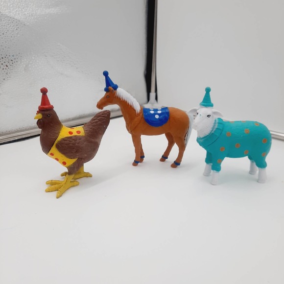 NEW Ankyo Development Party Horse Chicken Sheep Play Cake Topper Farm Animals - Picture 2 of 2